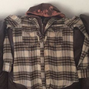 The Nu Vintage flannel, hooded, sweatshirt
